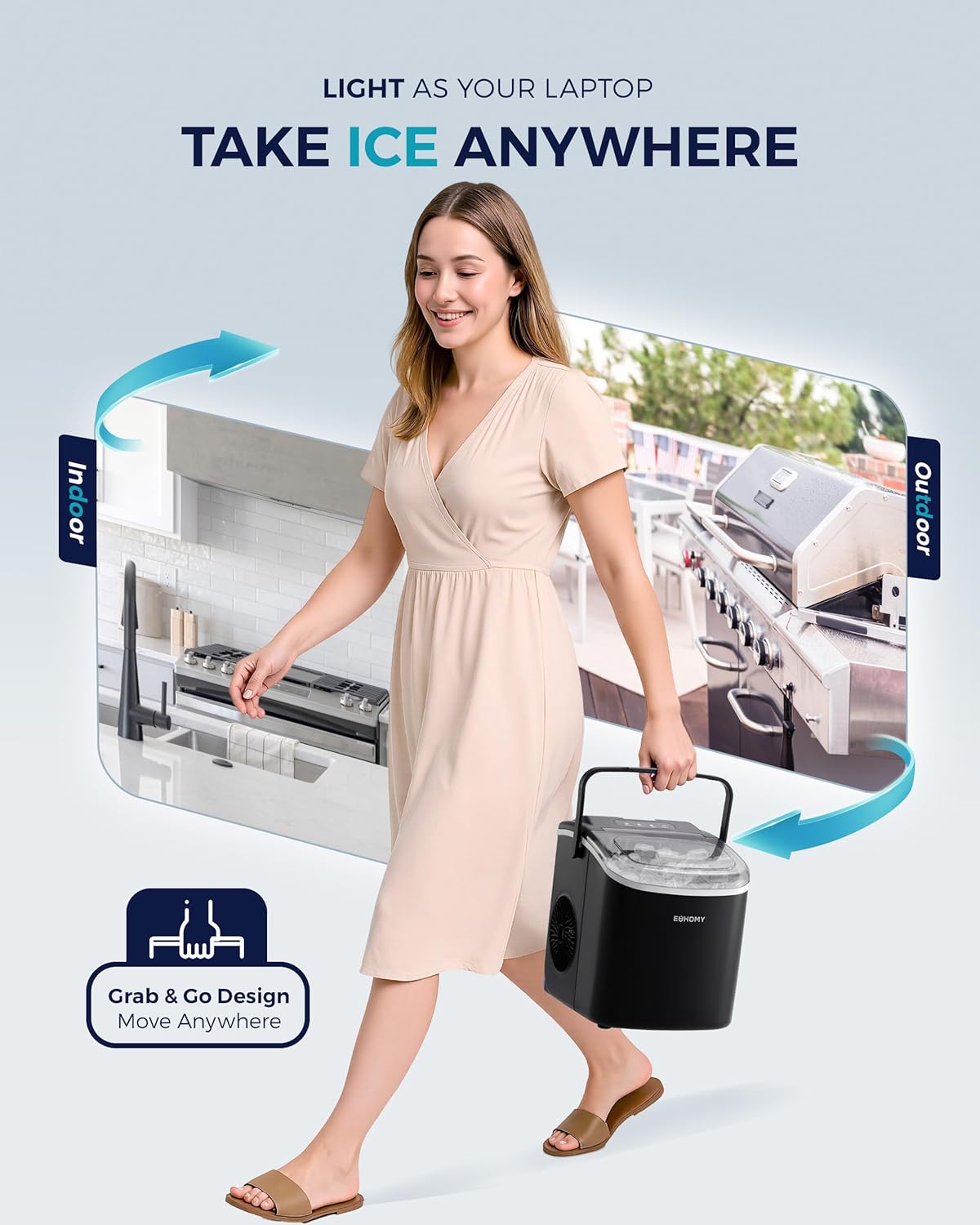 Secondary Images for EUHOMY Countertop Ice Maker Machine with Handle