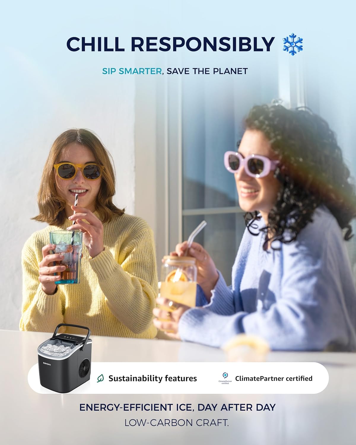 Highlights the product's energy efficiency and sustainability features to appeal to environmentally conscious consumers. Positions the brand as environmentally responsible, encouraging consumers to…