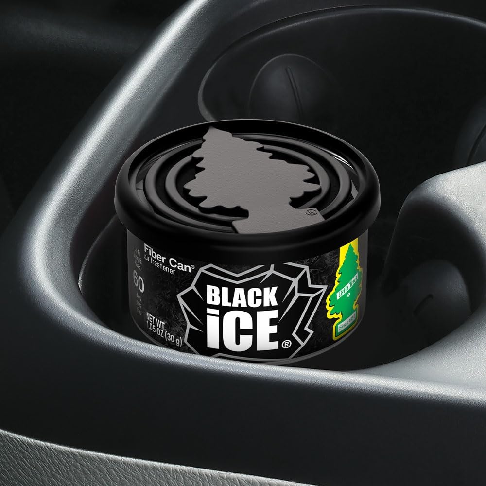 Shows the product being used in a car cup holder, demonstrating its intended application as a car air freshener. Highlights the product's compact size, fitting perfectly in a standard car cup holder.