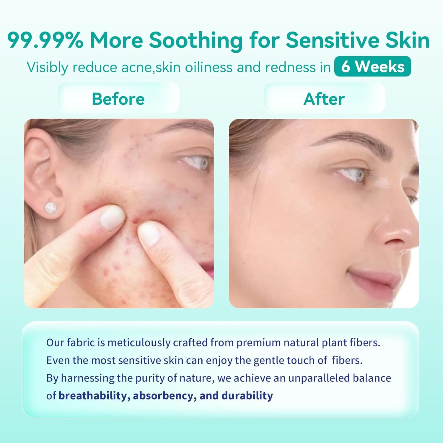 Demonstrates the product's effectiveness in reducing acne, skin oiliness, and redness for sensitive skin over a 6-week period. Highlights the product's superior soothing capability for sensitive…
