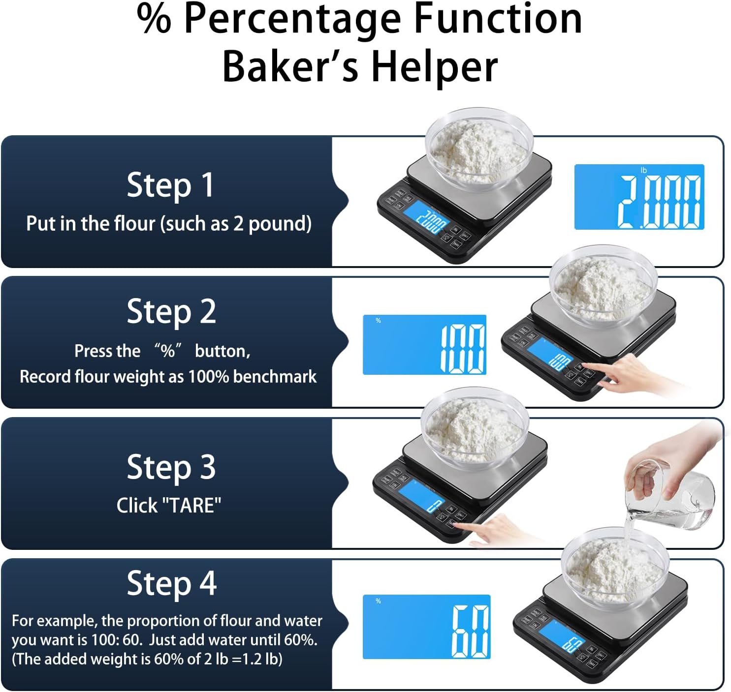 Secondary Images for BOMATA Large Kitchen Scale with 0.1g/0.001oz High Precision