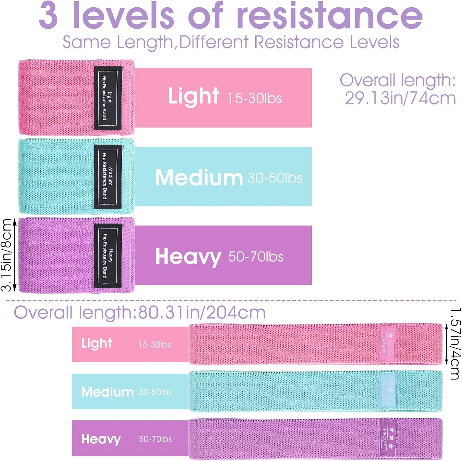 Secondary Images for 6PCS Fabric Resistance Bands for Legs