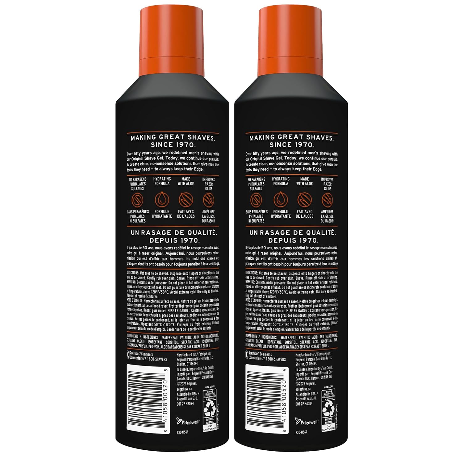 Highlights multiple benefits of the shaving gel to demonstrate its quality and effectiveness for a great shave. Emphasizes the brand's long-standing expertise in shaving products since 1970 to build…
