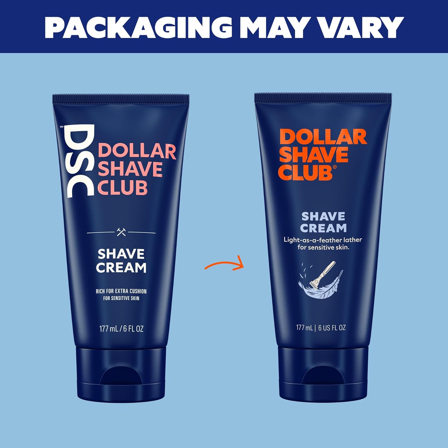 Informs customers about a packaging change while reassuring them that the product inside remains the same.