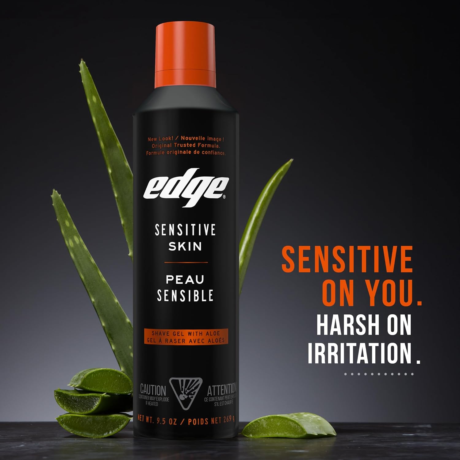 Highlights the product's gentle formula for sensitive skin while emphasizing its effectiveness against irritation.