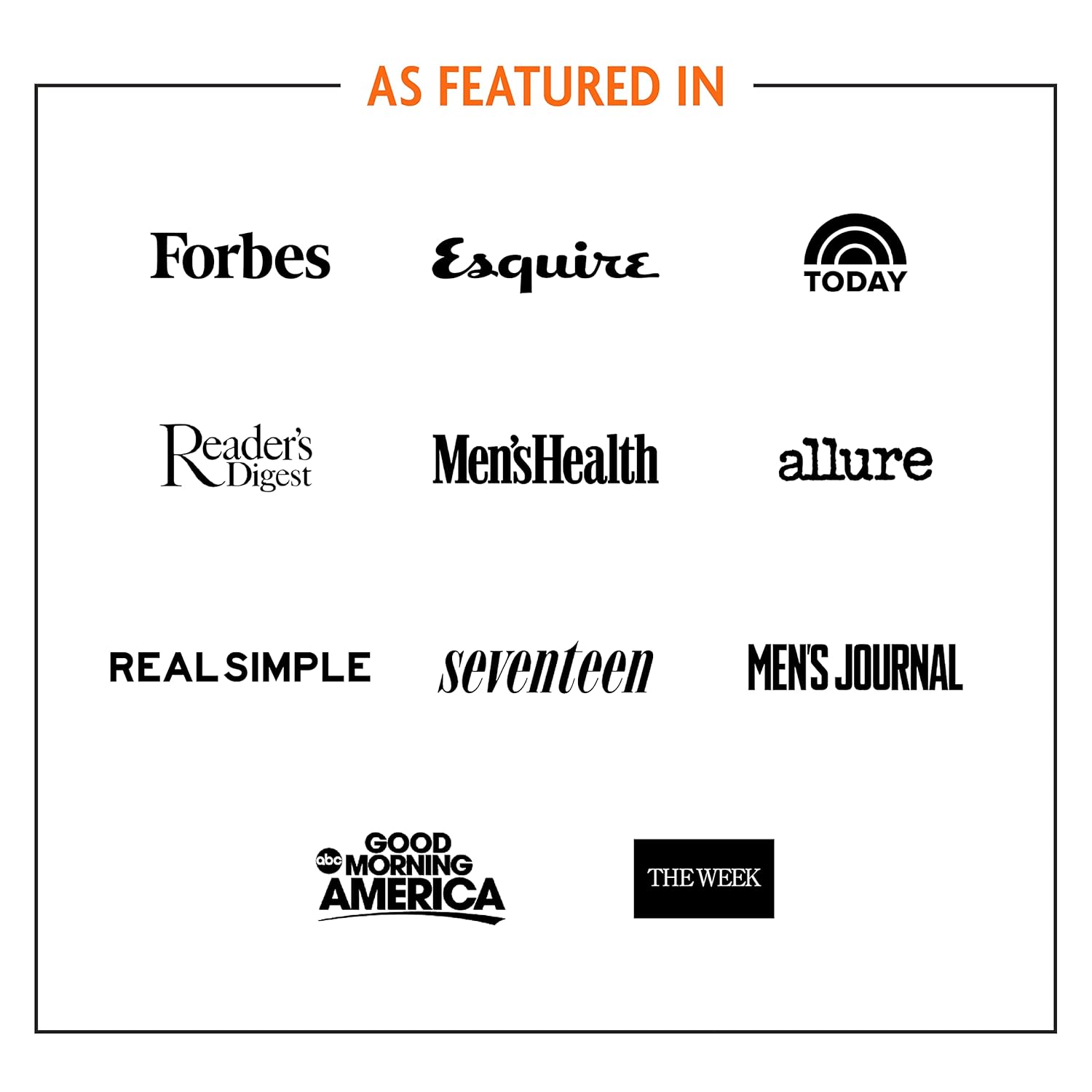 Builds credibility by showcasing the product's features in well-known publications and media outlets.