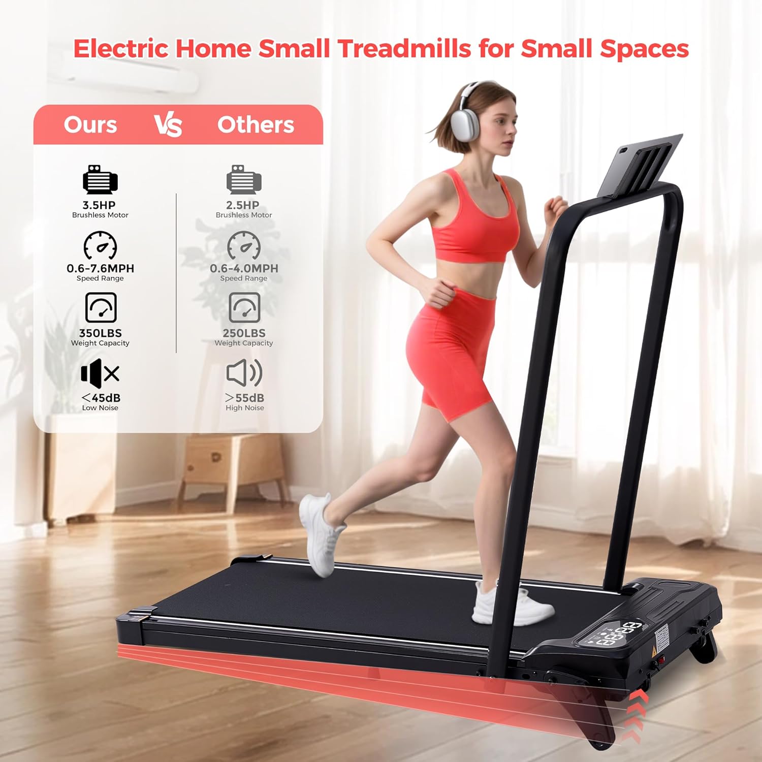 Secondary Images for Walking Pad with Handle Bar & 3-Level Incline