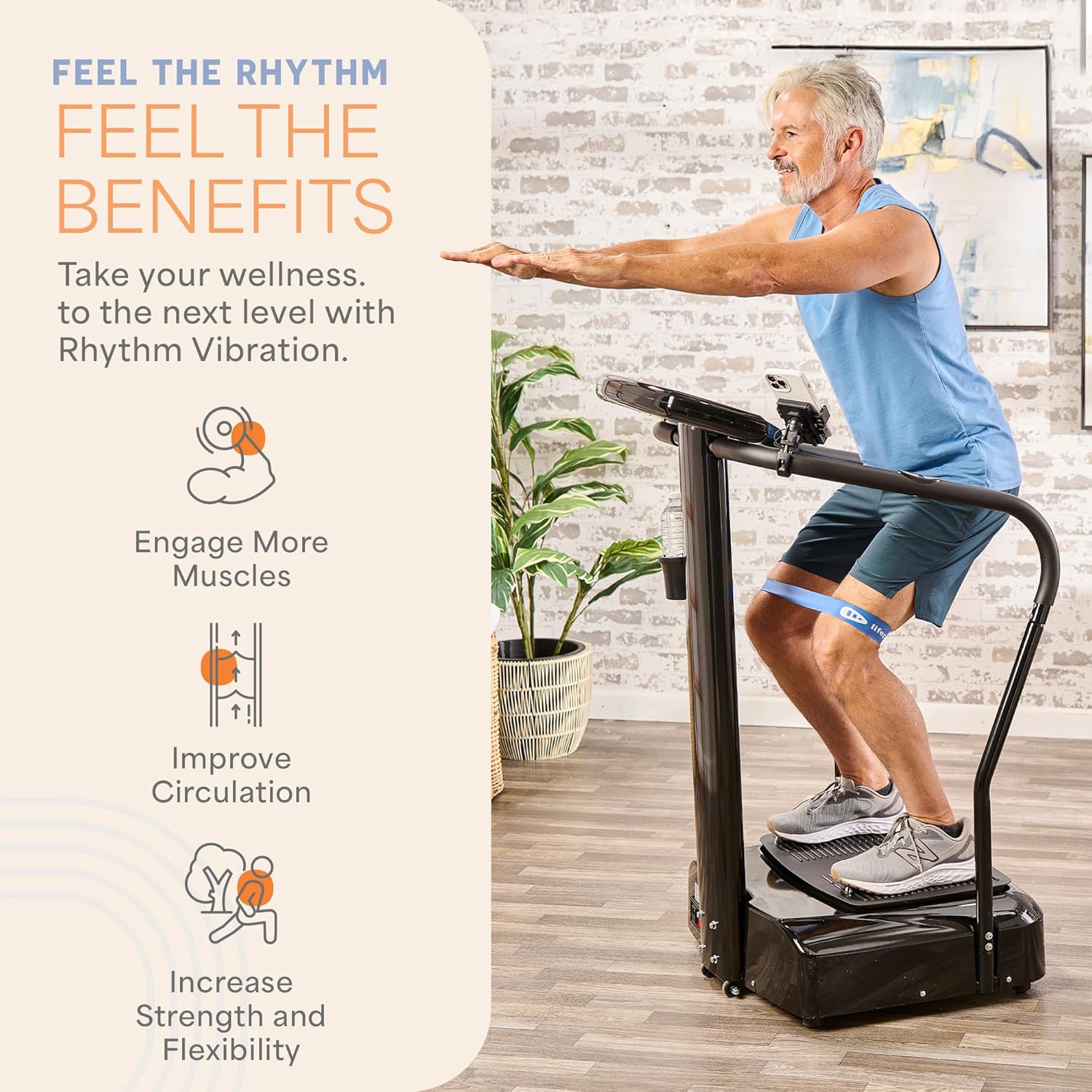 Secondary Images for Lifepro Rhythm Vibration Plate Exercise Machine with Handles for Balance Support