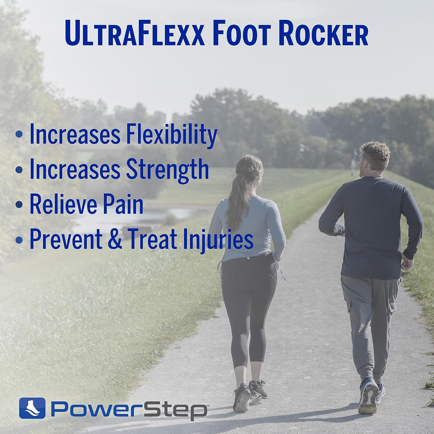 Highlights multiple benefits of the UltraFlexx Foot Rocker to show its versatility in improving foot health and performance.
