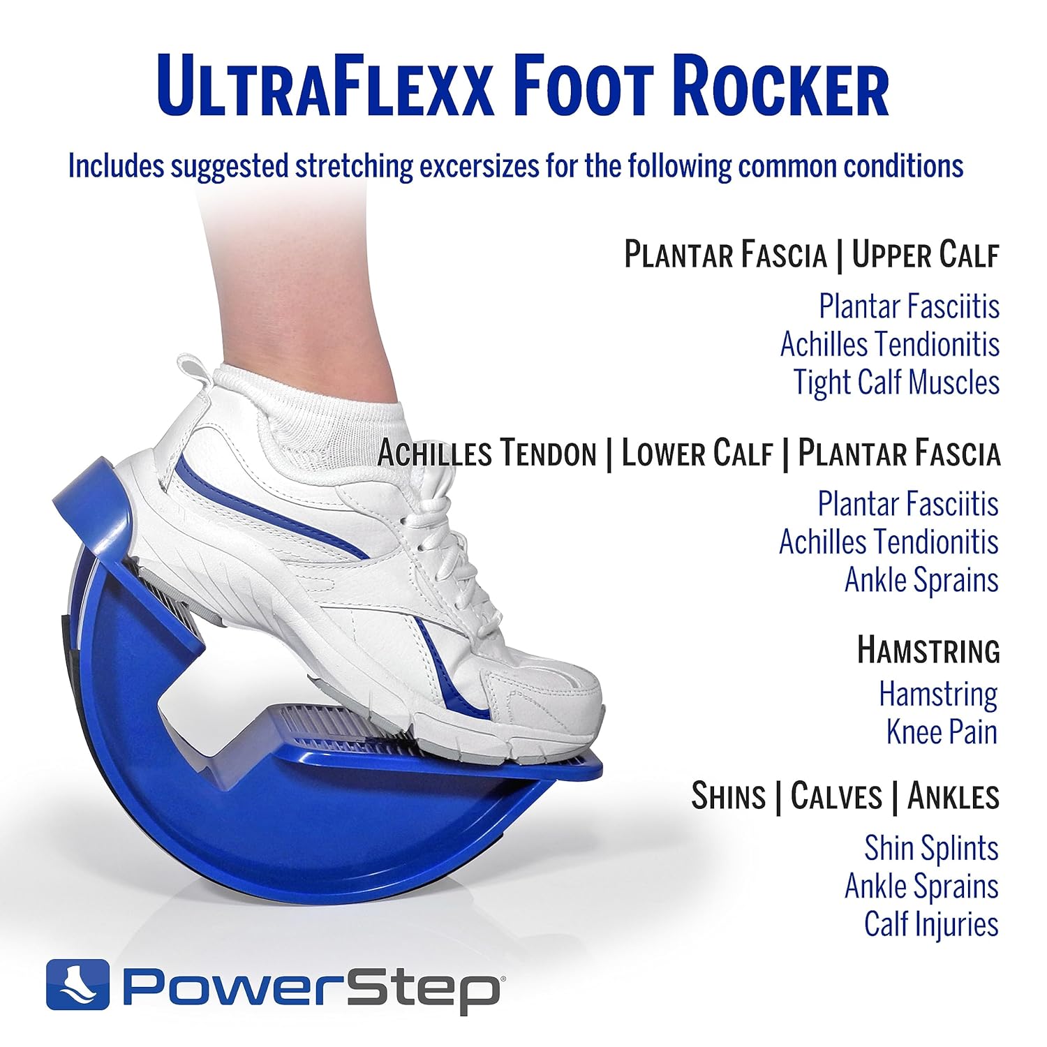 Explains how to use the UltraFlexx Foot Rocker for stretching various parts of the leg and foot, addressing common conditions. Demonstrates the various conditions and body parts that can be treated…