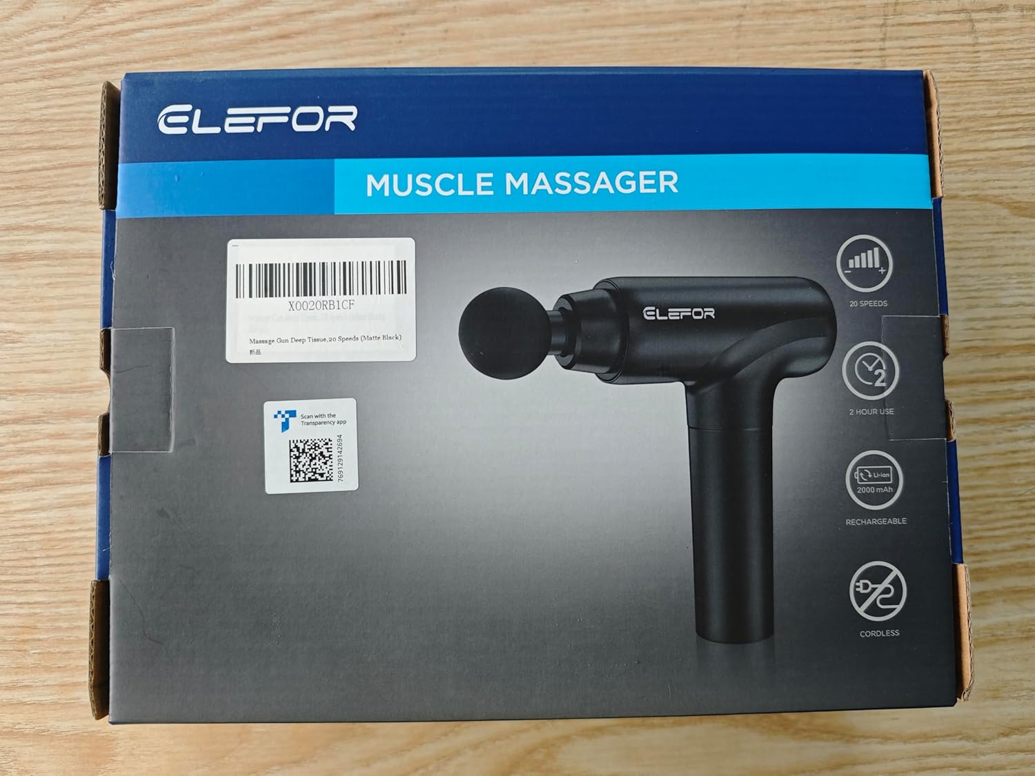 Highlights multiple key features of the muscle massager to demonstrate its versatility and convenience.