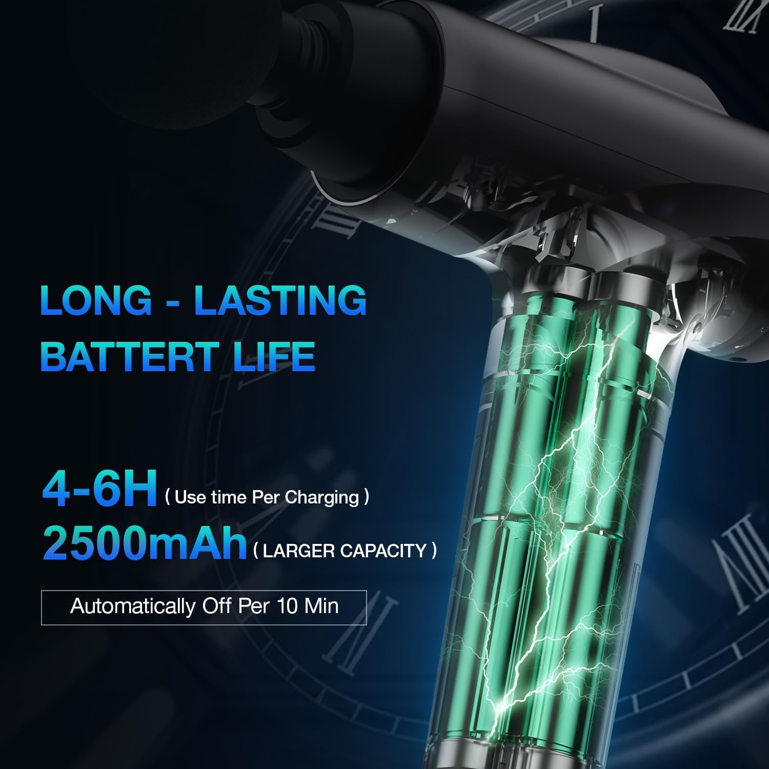 Highlights the product's extended battery life to reassure customers about its longevity and convenience.