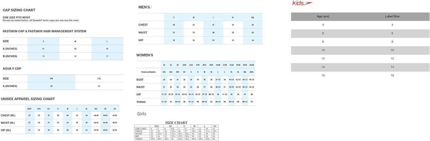 Provides detailed sizing information for men's, women's, and children's apparel to help customers choose the correct size.