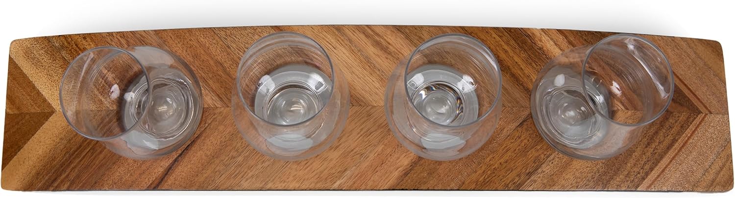Shows the complete set of glassware and serving board included in the product, allowing customers to see exactly what they'll receive.