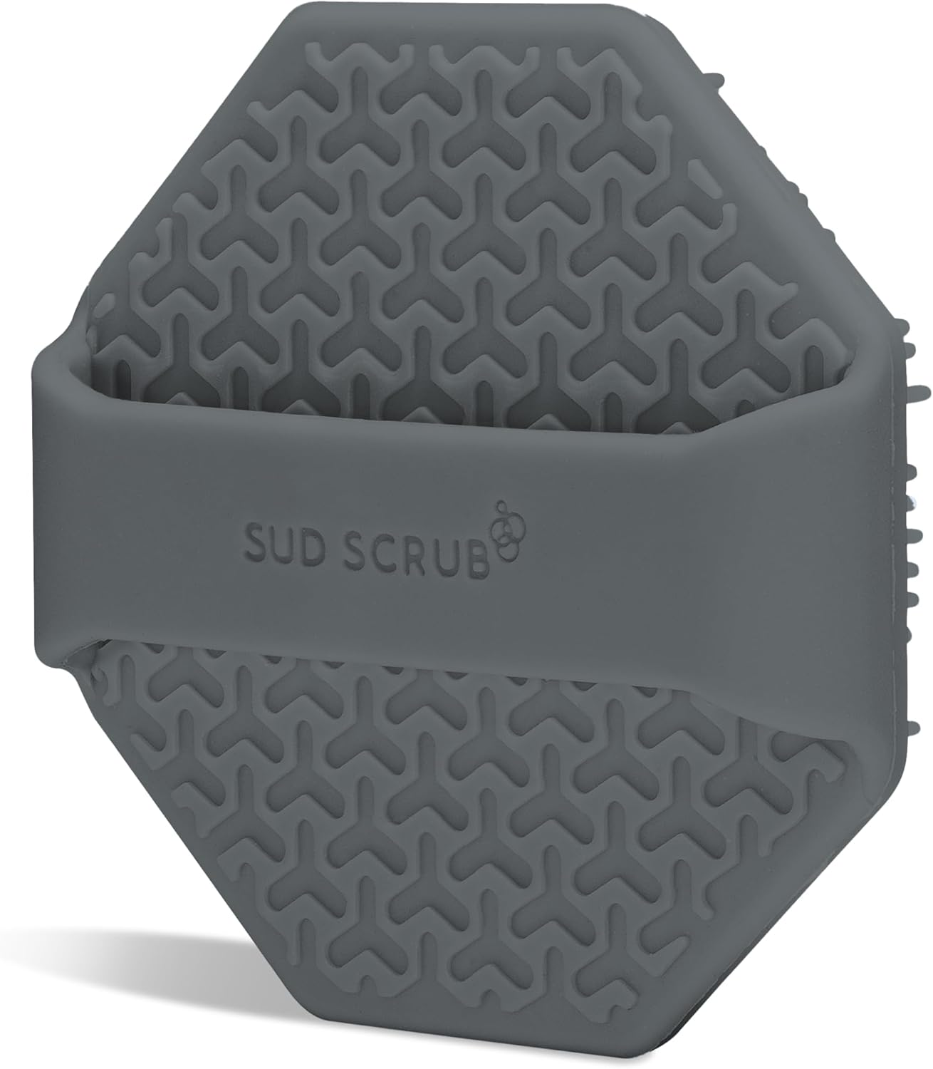 Highlights the product's unique textured surface design, likely for improved grip or cleaning effectiveness.