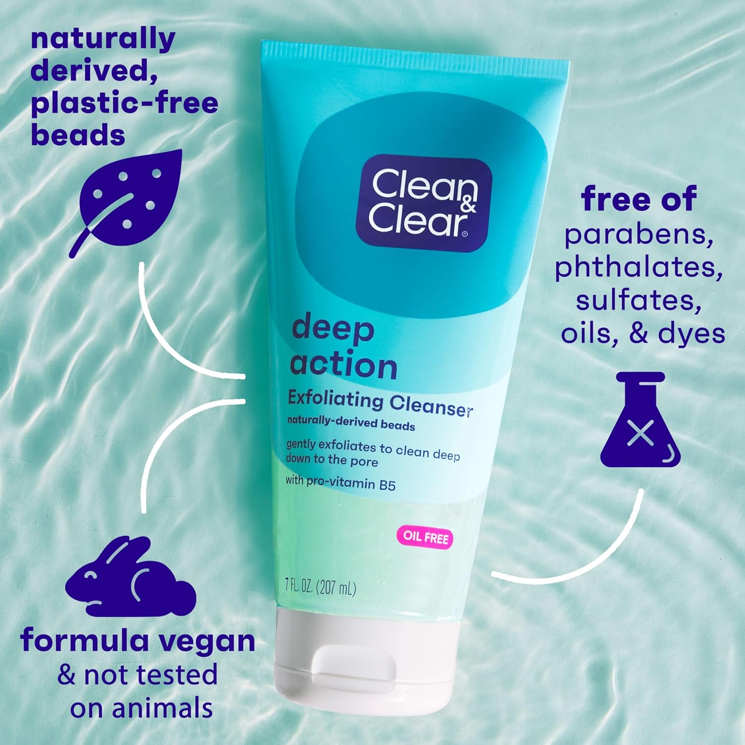 Secondary Images for Clean & Clear Deep Action Exfoliating Facial Cleanser
