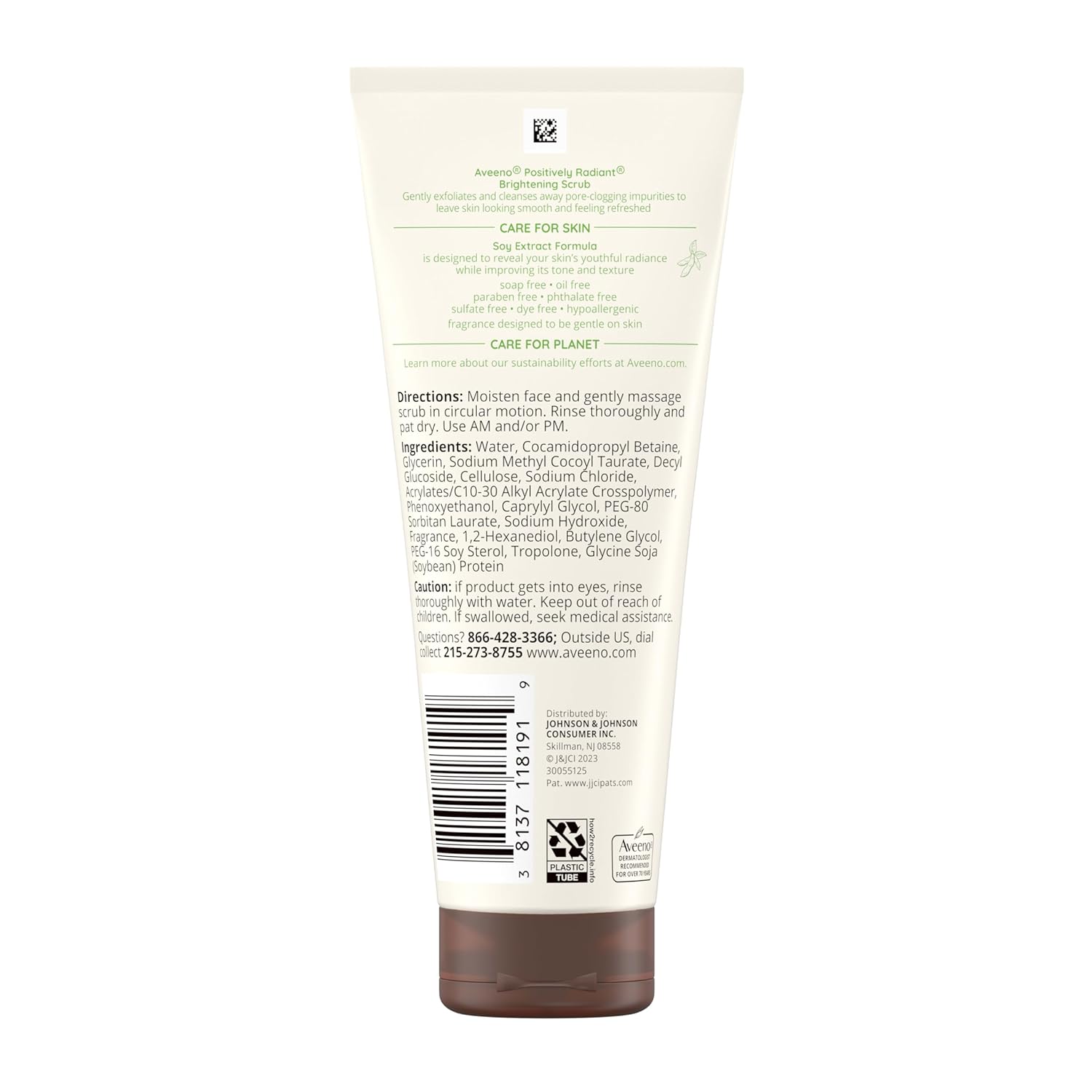 Secondary Images for Aveeno Positively Radiant Brightening Face Scrub & Exfoliating Daily Face Wash