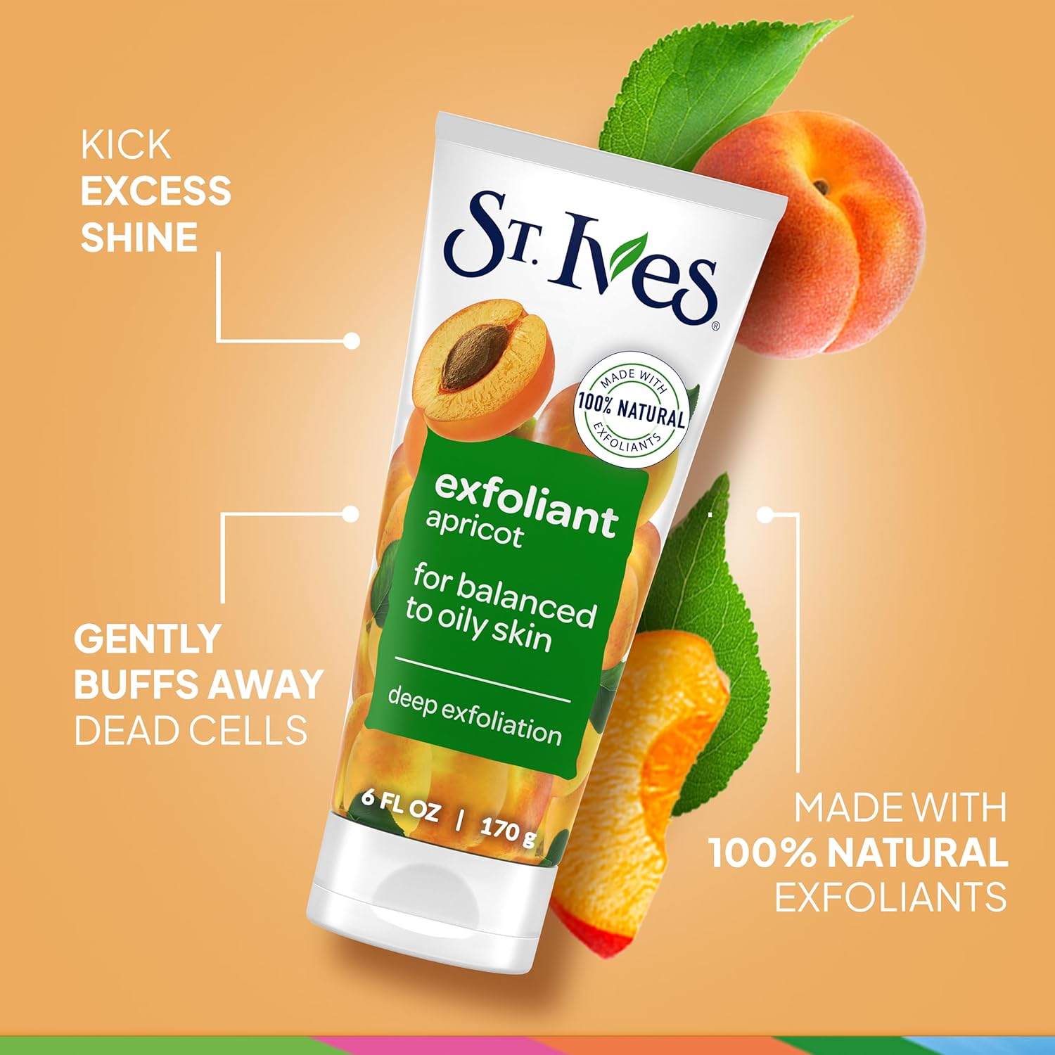 Highlights multiple benefits of the product including natural ingredients, exfoliation properties, and suitability for specific skin types.