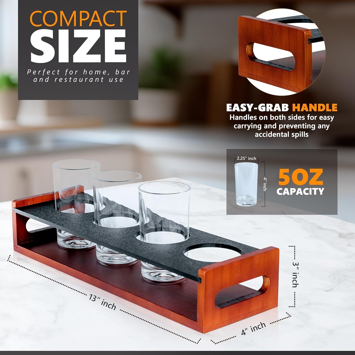 Highlights multiple key features of the product to showcase its versatility and convenience for various settings. Provides exact measurements and capacity to help customers understand the product's…