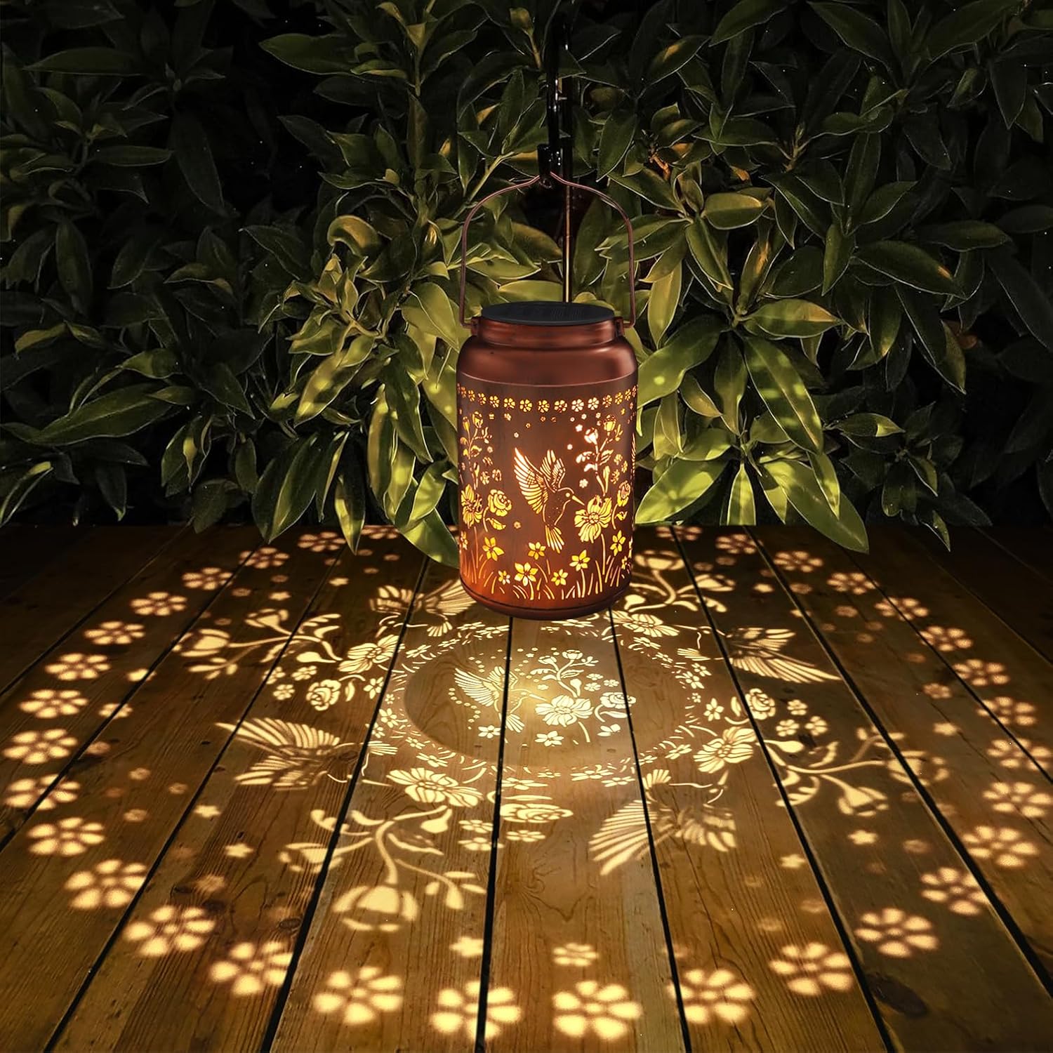 Secondary Images for Solar Lanterns Outdoor Waterproof Hummingbird Garden Decor Gifts for Women Mom Grandma…