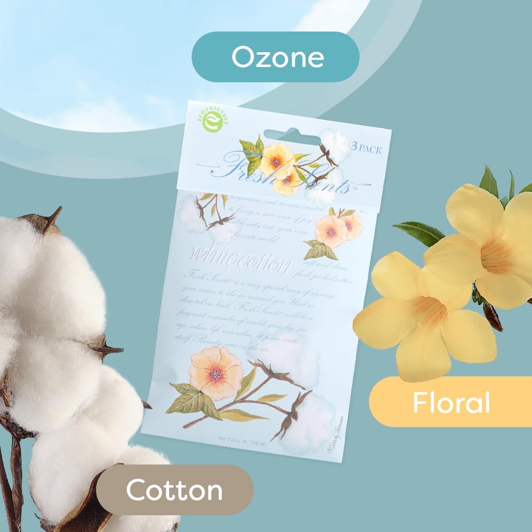 Highlights the specific scent profile of the product, emphasizing its fresh and natural fragrance combination.