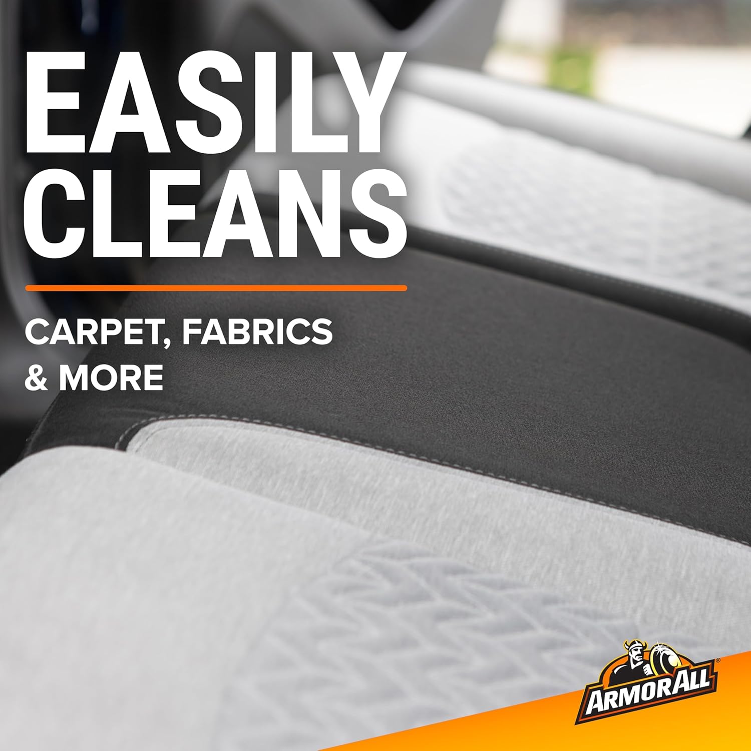 Highlights the product's ability to easily clean various surfaces like carpet and fabrics, emphasizing its versatility and effectiveness.
