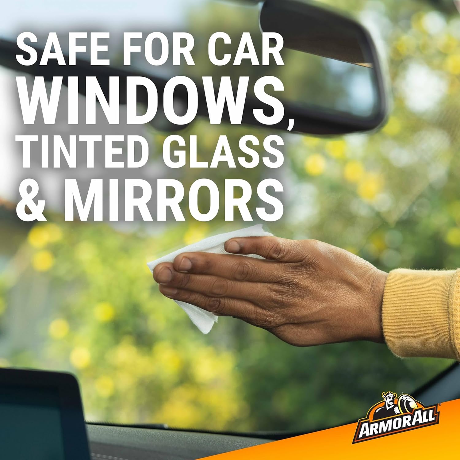 Highlights that the product is safe to use on car windows, tinted glass, and mirrors, reassuring customers about its compatibility with various automotive…