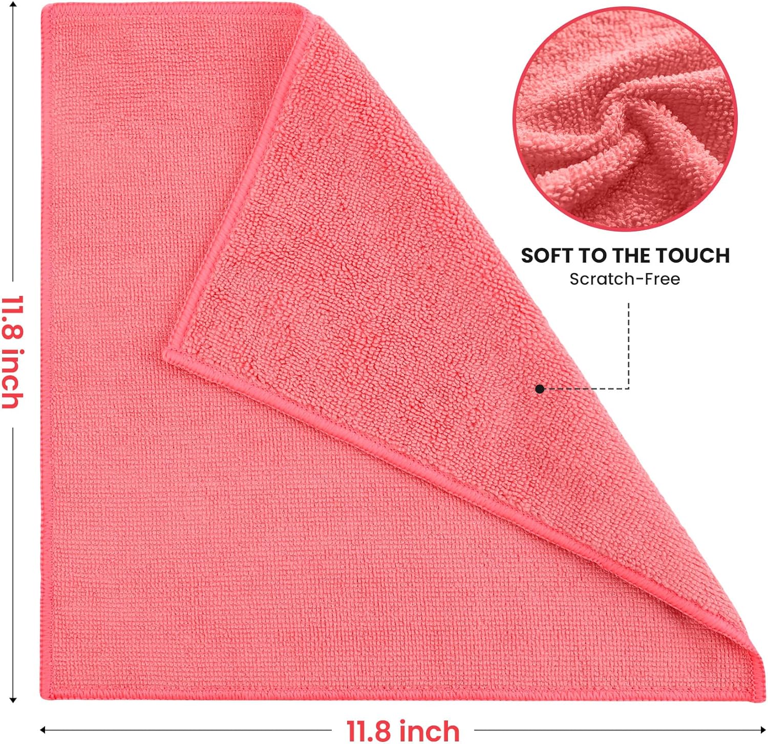 Highlights the product's soft and scratch-free texture to reassure customers about its gentle and high-quality feel. Provides exact measurements of the product to help customers understand its size…