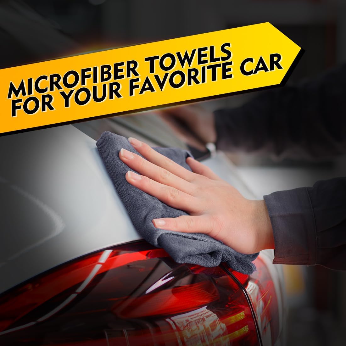 Highlights the specific use of microfiber towels for car cleaning, emphasizing their effectiveness for this particular application.