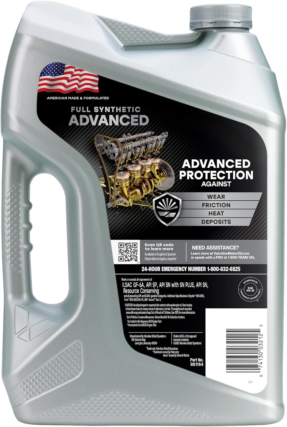 Highlights multiple protective benefits of the synthetic oil to reassure customers about its effectiveness in preserving engine health.