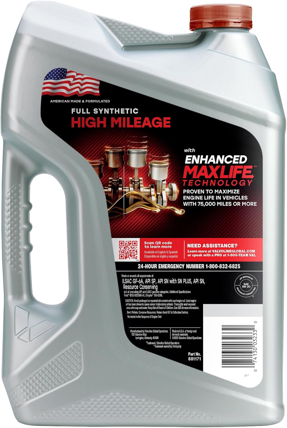 Highlights the product's ability to maximize engine life for high-mileage vehicles and its advanced technology for superior performance.