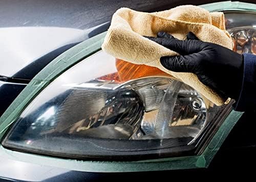 Demonstrates the process of cleaning a car's headlight, showing how to use the product effectively for vehicle maintenance.
