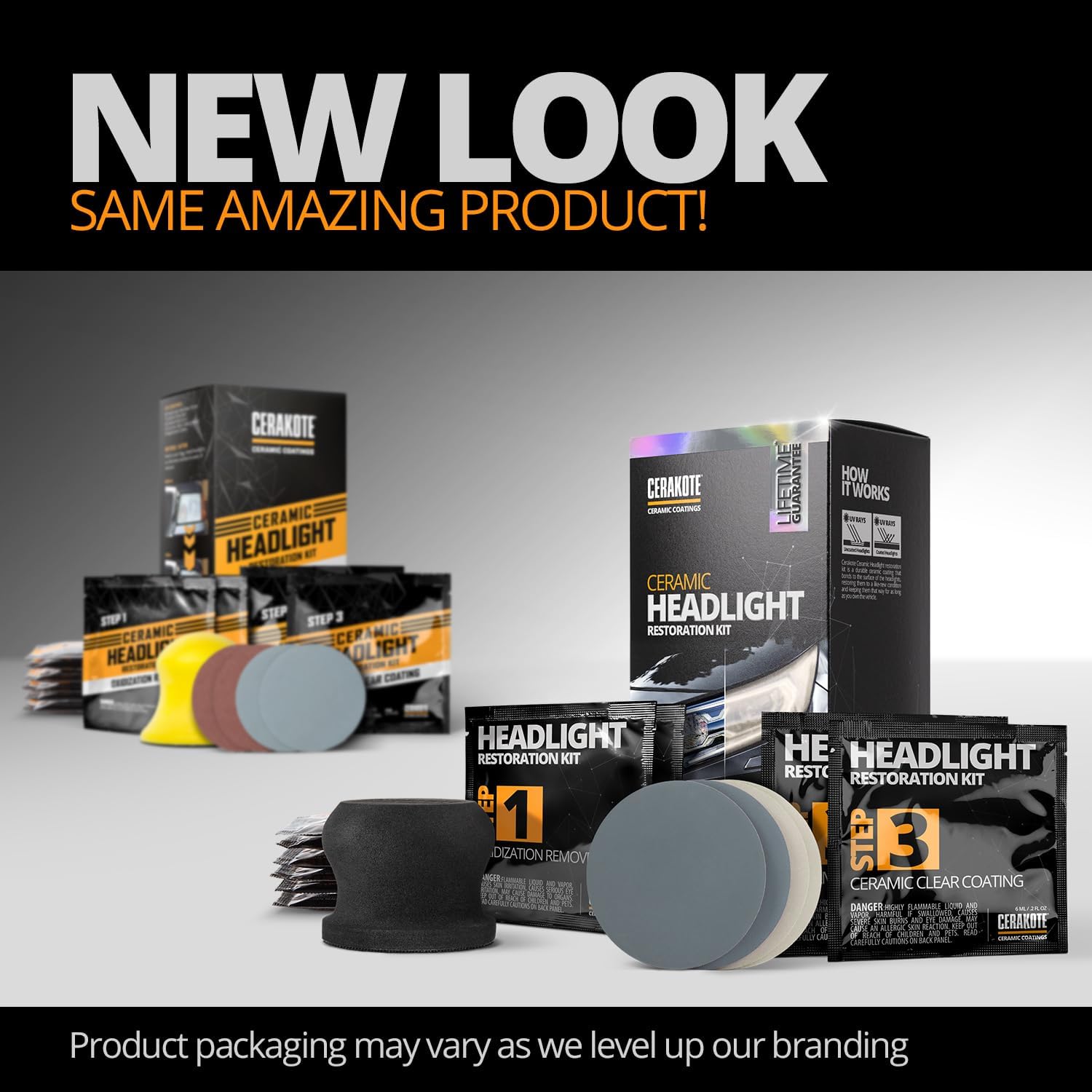 Informs customers about a packaging redesign while reassuring them that the product itself remains unchanged.