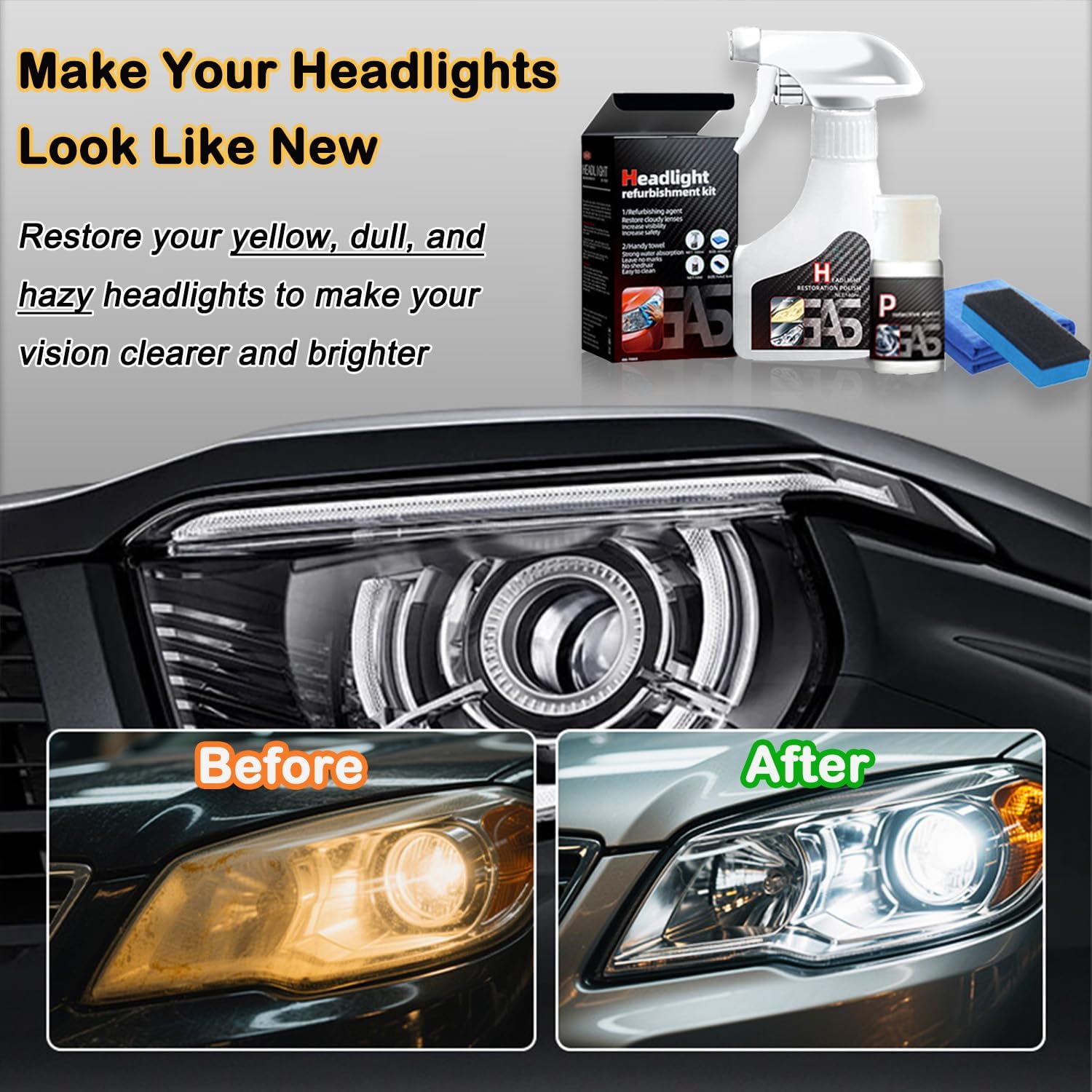 Secondary Images for Car Headlight Restoration Polishing Kits Headlamp Repair Kits Car Light Polisher…
