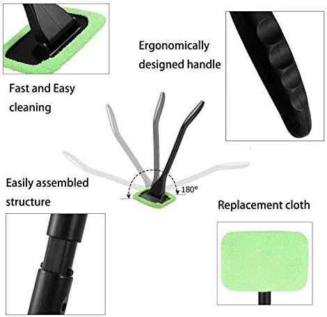 Highlights multiple key features of the cleaning tool to demonstrate its user-friendly design and versatility.