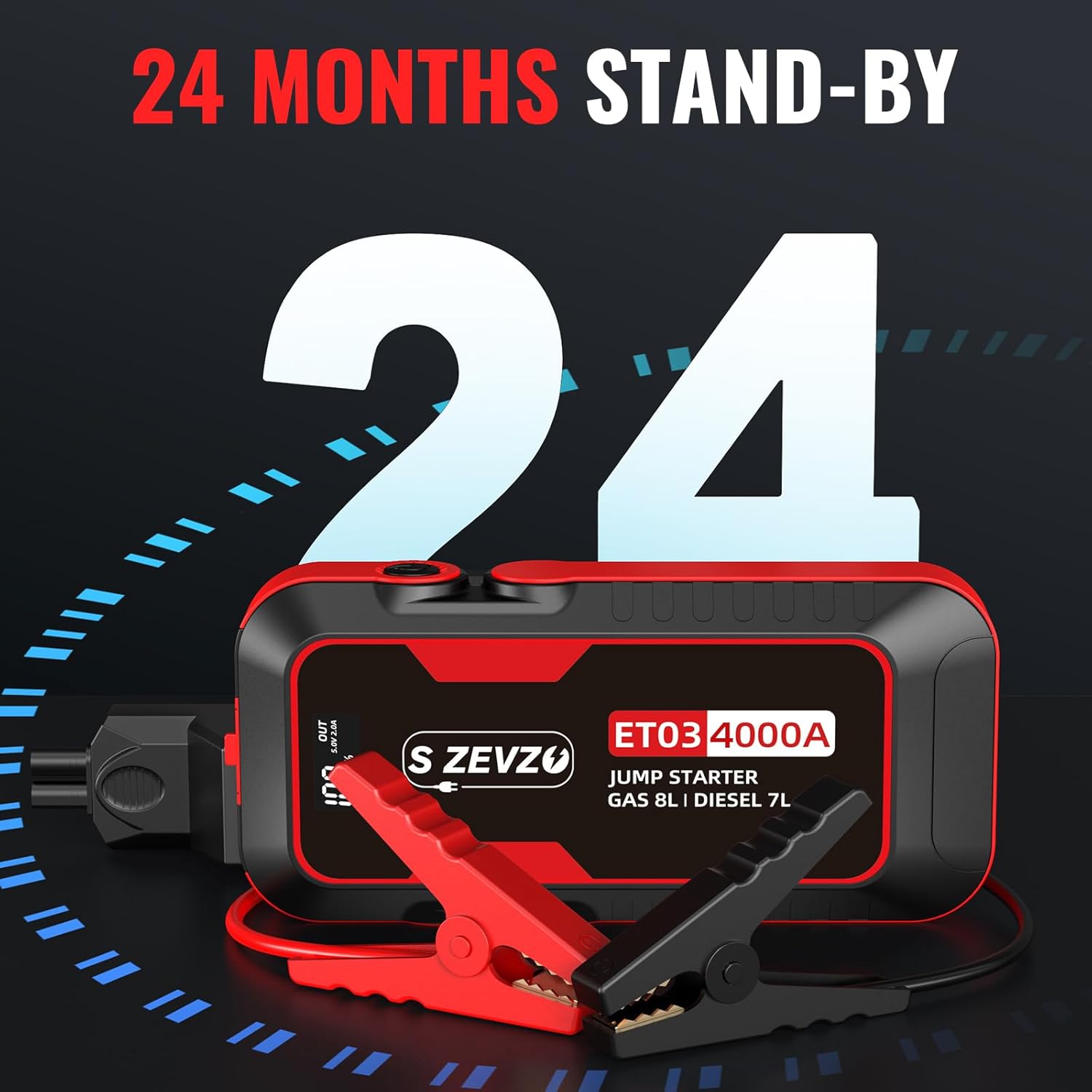 Highlights the long stand-by time of 24 months to emphasize the product's longevity and reliability. Emphasizes the product's exceptional battery life to reassure customers about its long-term…