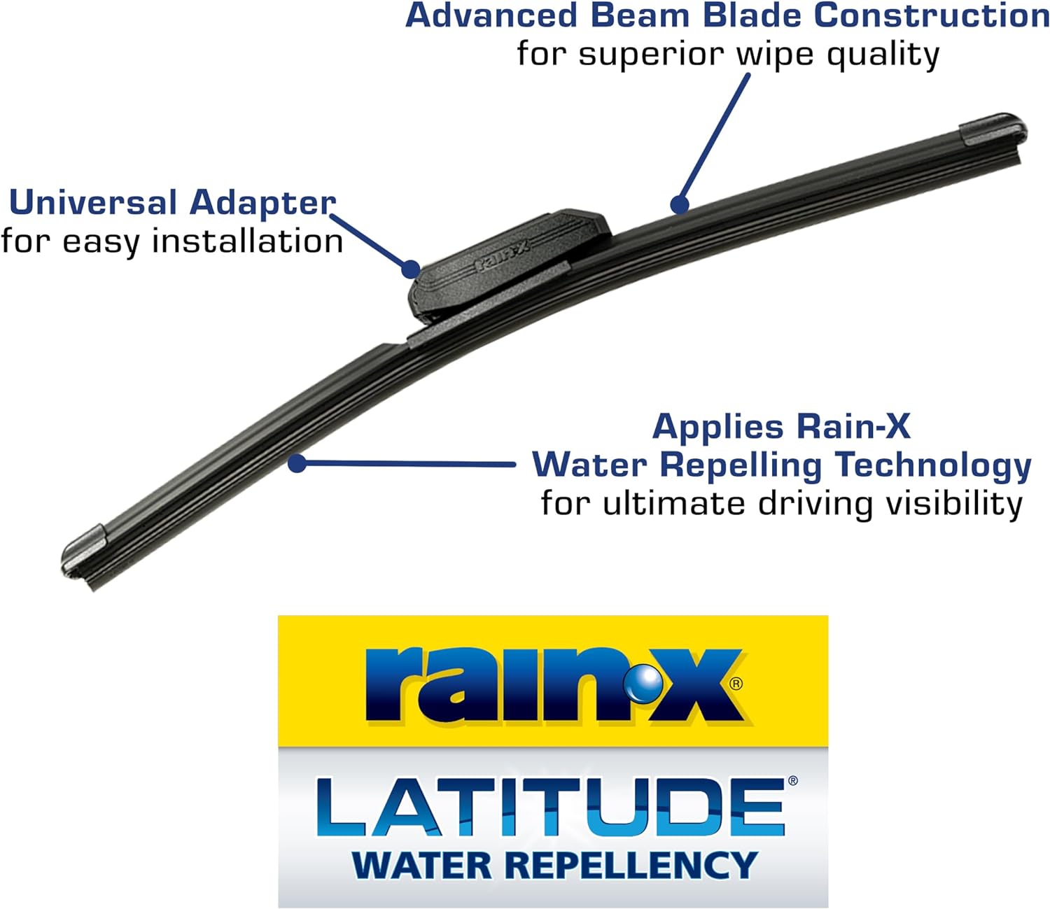 Highlights the superior wipe quality of the windshield wiper blade due to its advanced beam blade construction. Emphasizes the easy installation of the wiper blade with its universal adapter,…