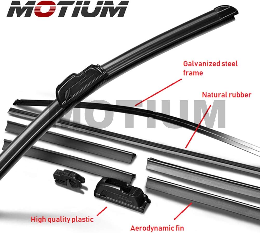 Highlights the key components and materials used in the windshield wiper, emphasizing its durability and quality construction.