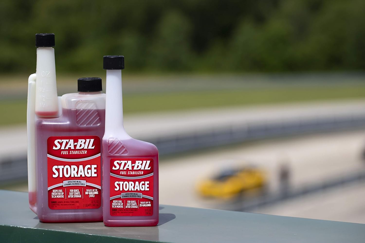 Shows the product in an outdoor setting to demonstrate its relevance for outdoor equipment and vehicles.