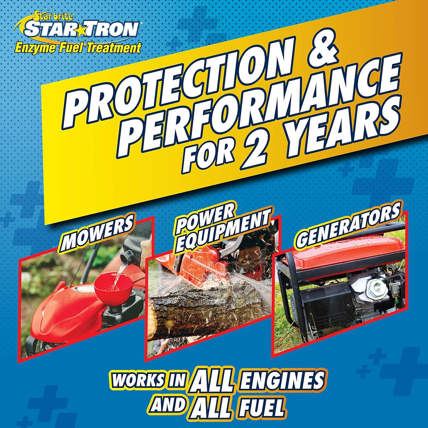 Showcases the product's ability to protect and improve performance for multiple types of engines and equipment over an extended period. Demonstrates the versatility of the product by showing…