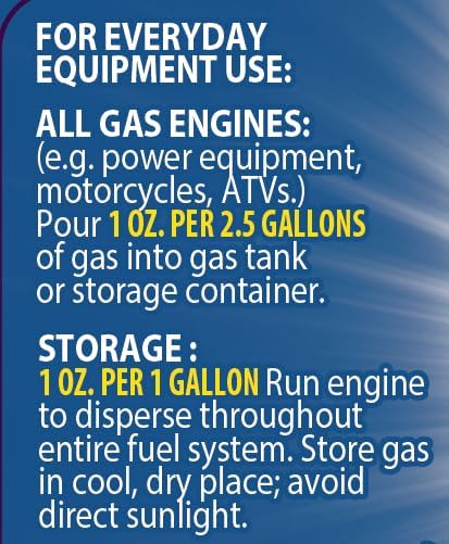 Provides clear instructions on how to use the fuel additive for different equipment types and storage scenarios.