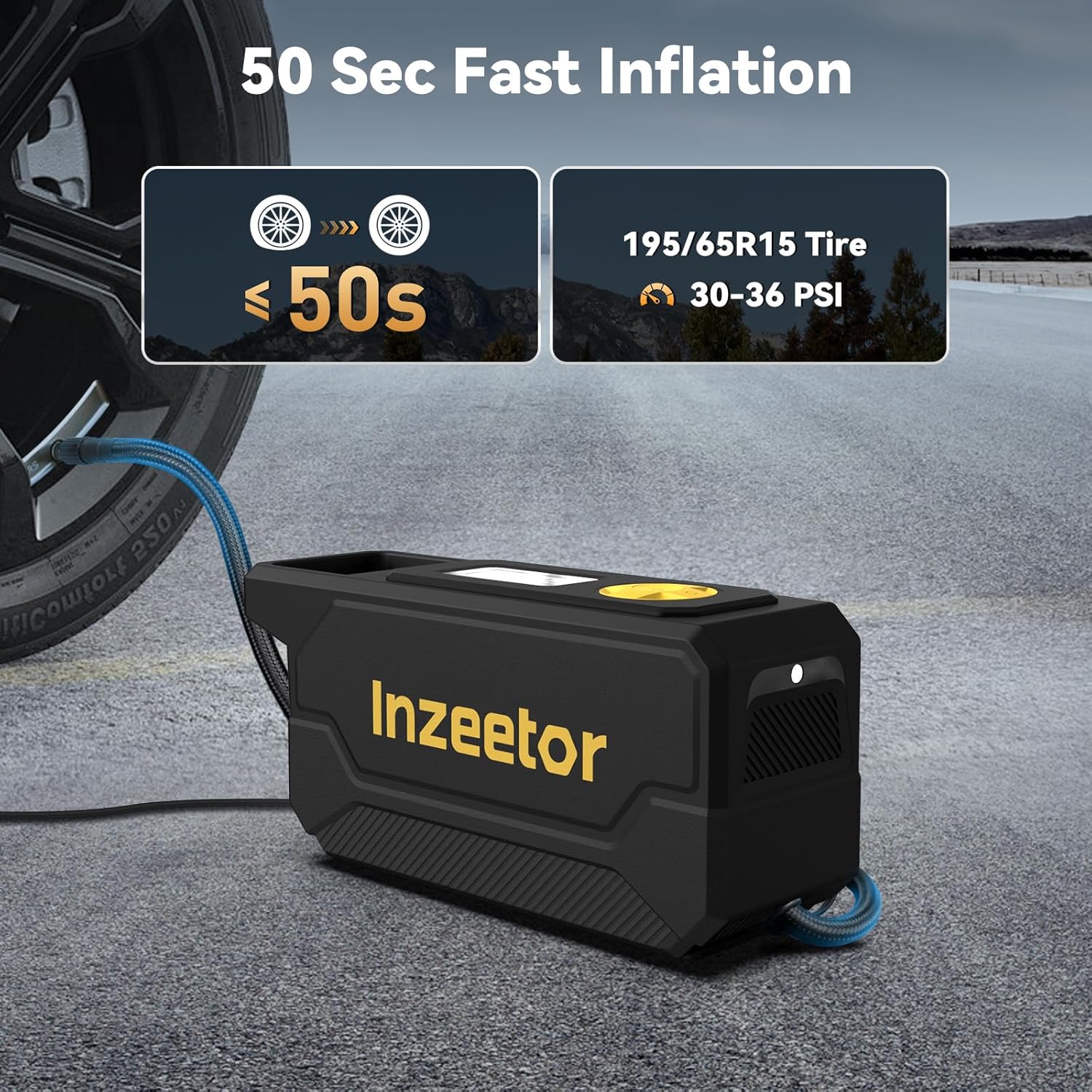 Secondary Images for 150 PSI Tire Inflator Portable Air Compressor