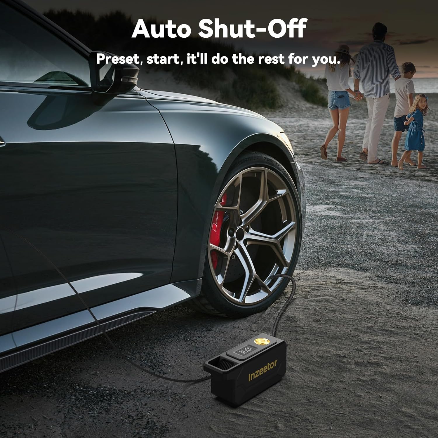 Highlights the convenience of the auto shut-off feature, emphasizing ease of use for the customer.
