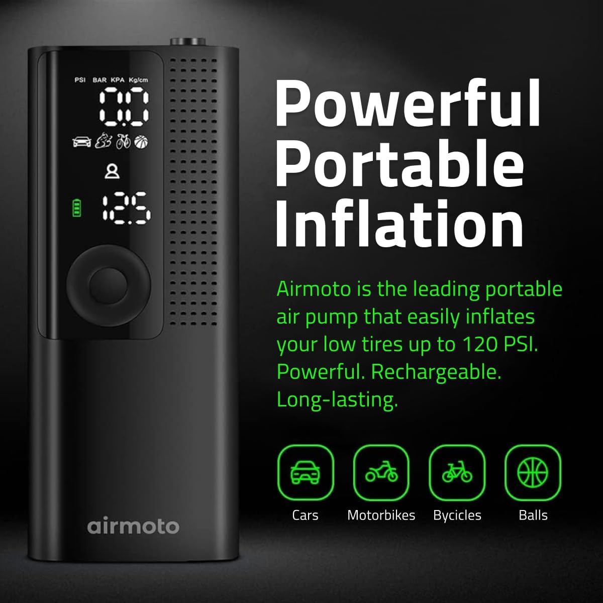 Secondary Images for Airmoto Tire Inflator Portable Air Compressor