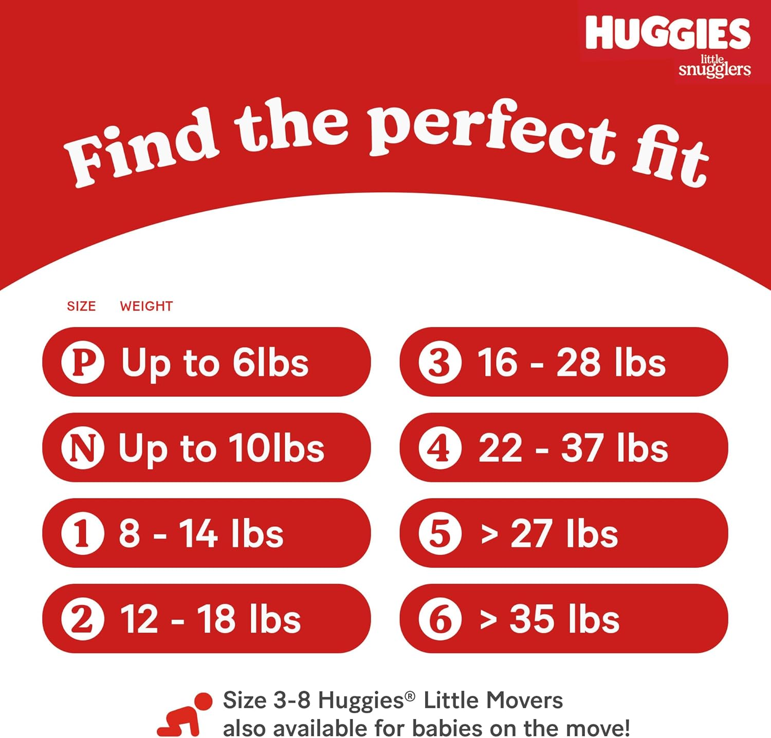 Assists parents in selecting the correct diaper size based on their baby's weight, ensuring a proper fit and comfort.
