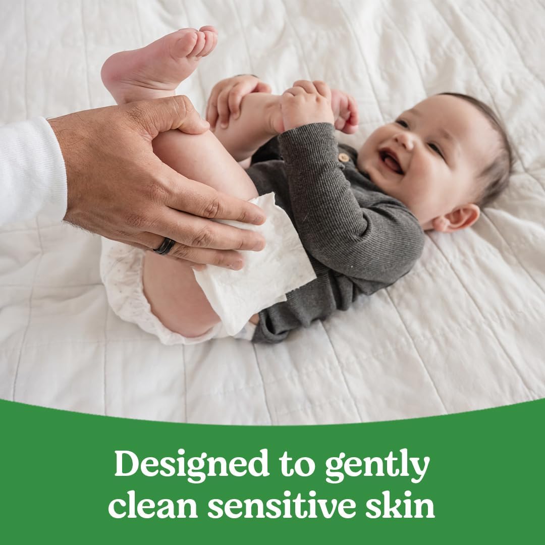 Emphasizes the product's ability to gently clean sensitive baby skin, reassuring parents of its safety and effectiveness.