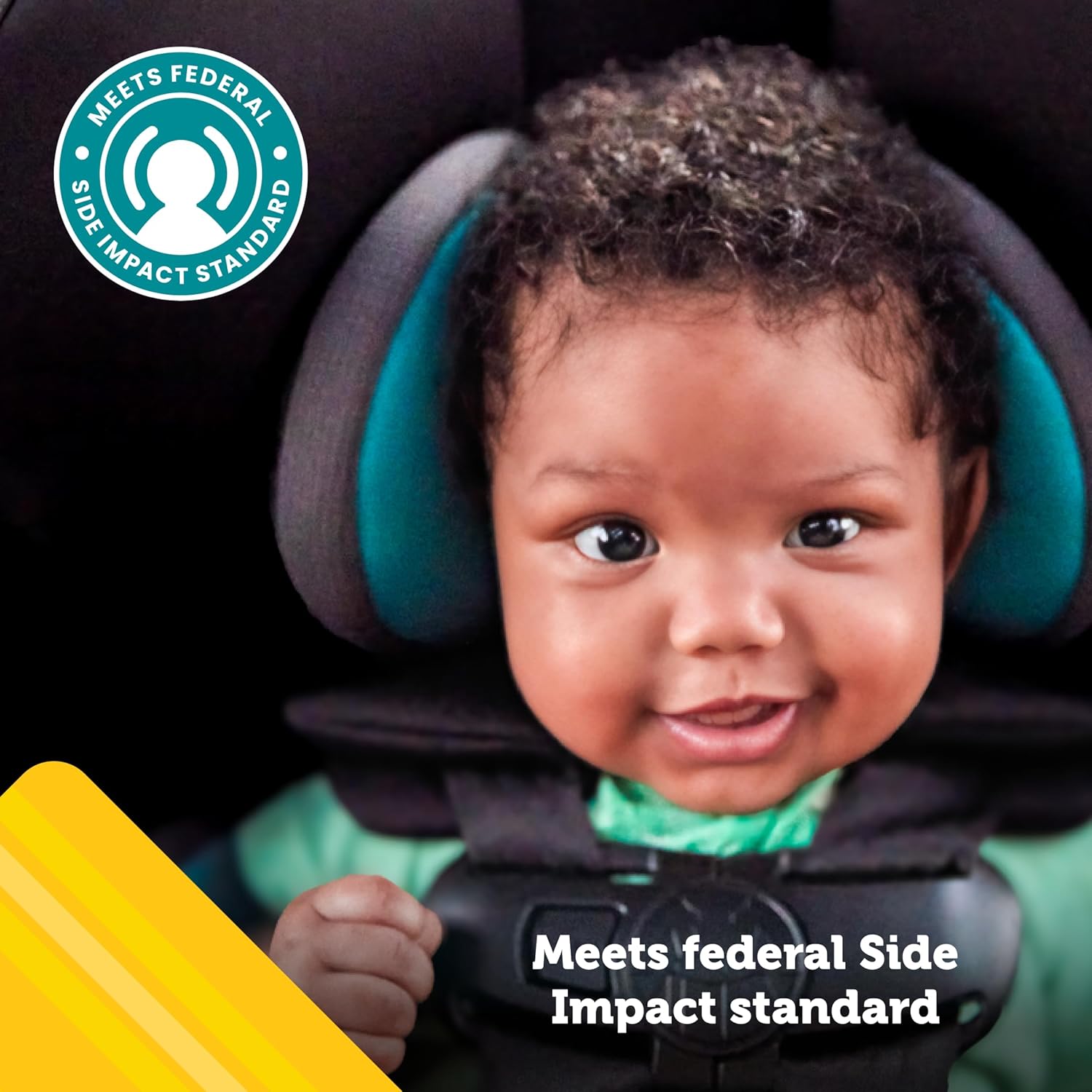 Reassures parents that the car seat meets federal safety standards for side impact protection, enhancing trust in the product's safety features.