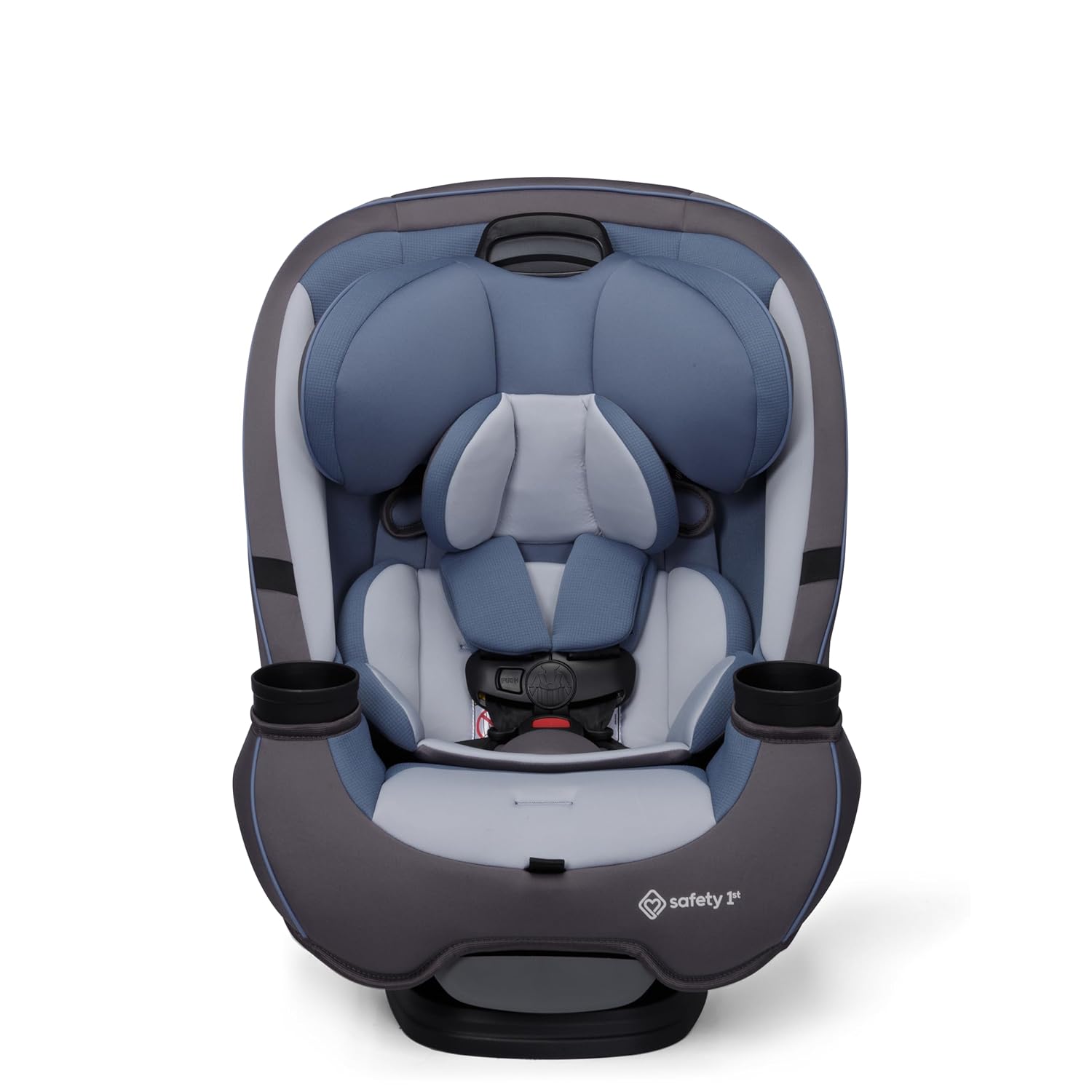 Shows the size and shape of the car seat to help shoppers understand how it will fit in their vehicle.