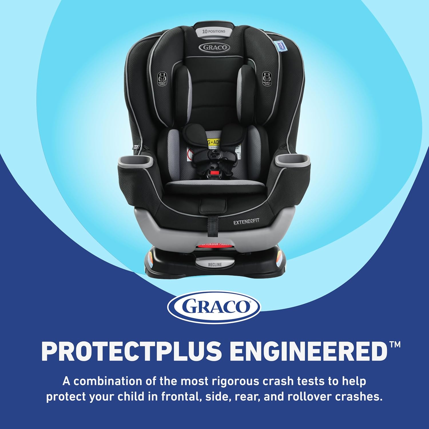 Highlights the car seat's advanced safety features to reassure parents about their child's protection in various types of crashes. Emphasizes the unique ProtectPlus Engineered feature to…