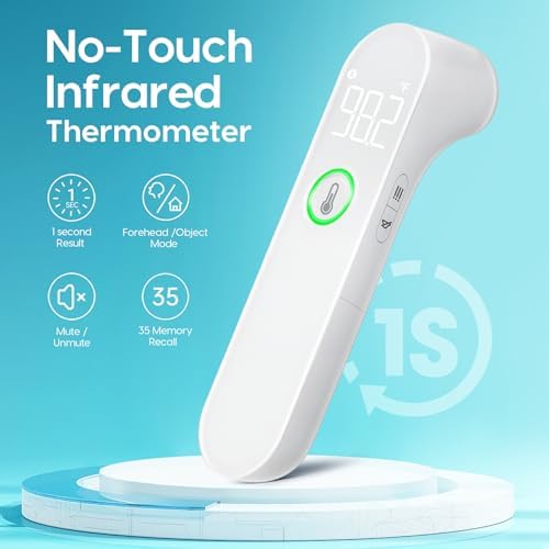 Highlights multiple key features of the infrared thermometer to showcase its versatility and convenience for users.